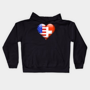 Half American Half Swiss - Gift for Swiss From Switzerland Kids Hoodie